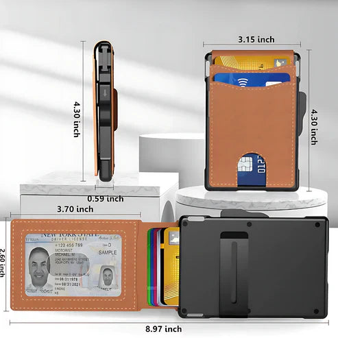 PrestigeWallet Portefeuille Connecté Chic avec Airtag