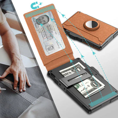 PrestigeWallet Portefeuille Connecté Chic avec Airtag