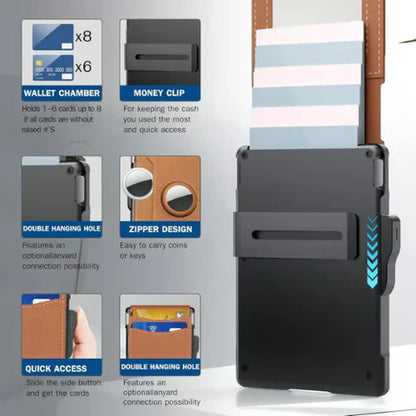 PrestigeWallet Portefeuille Connecté Chic avec Airtag